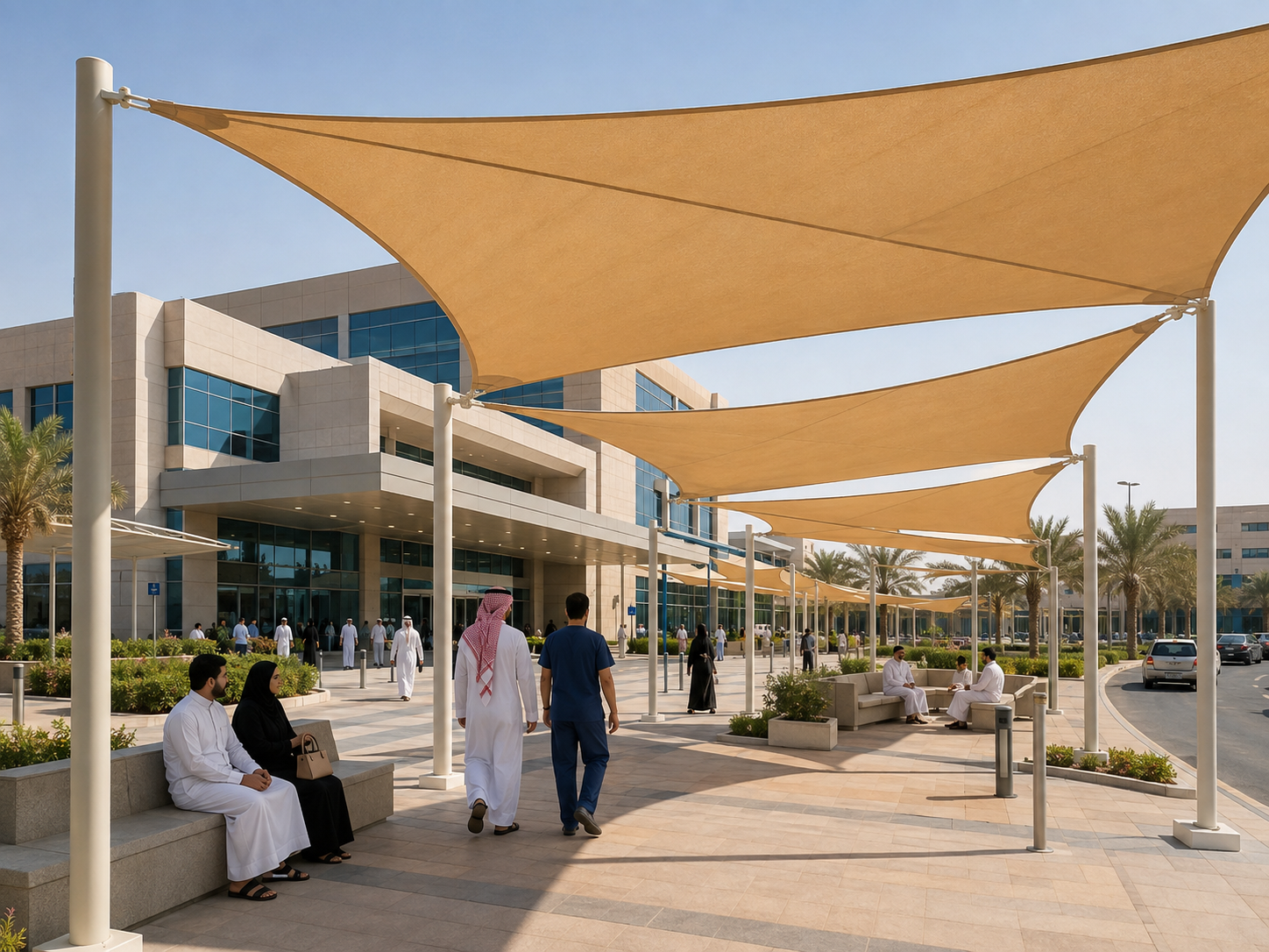 مظلات قماشية للمستشفيات والمراكز الطبية