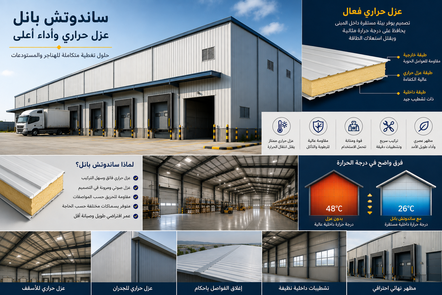 مستودعات معزولة حراريًا للأجواء الحارة