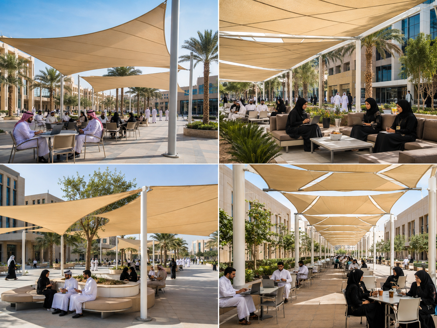 مظلات لاستراحات الجامعات